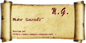 Muhr Gazsó névjegykártya